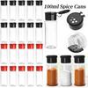 10pcs PET Bottles 100ml Plastic Spice Salt Pepper Shakers Seasoning Jar BBQ Condiment Vinegar Bottling Home Kichen Sorage Organization