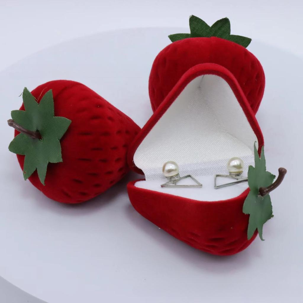 Strawberry Ring Box, Cute Jewelry Box, Plush Storage Box, Gift Box Jewelry Box jewlery box jewelry packaging