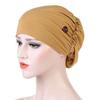 Solid Color Chemo Cap Hair Accessories Cotton Turban New Cap Button Render  Women