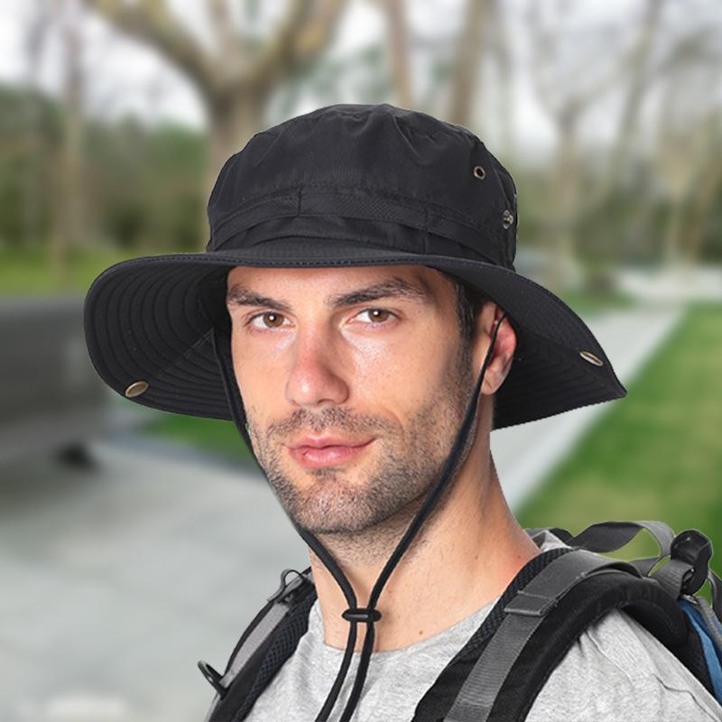 New Design Summer Nylon Outdoor Sunscreen Fisherman's Hat Large Brim Adjustable Quick-drying Breathable Waterproof Anti-UV