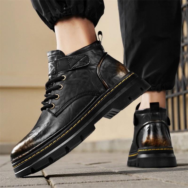 Мужские ботинки Прочные зимние ботинки Удобные нескользящие ковбойские ботинки для пожилых людей Мужские повседневные уличные кроссовки