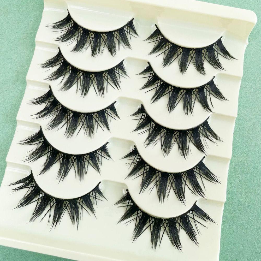Handmade False Eyelashes Wispy Fluffy 3D Messy Fake Lashes Eye Makeup Tools