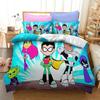 Мультяшный постельный комплект Teen Titans Go с принтом Пододеяльник Наволочка Комплект постельного белья Простыня из льна Пододеяльник Размер Full Queen Домашний текстиль