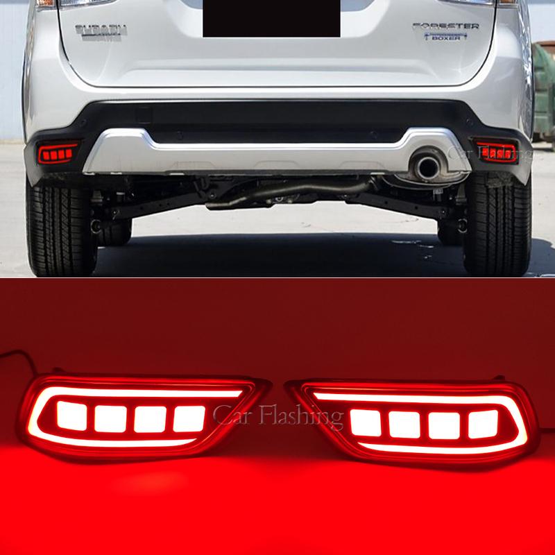 Car LED For Subaru Forester Rear Bumper Reflector Light Tail Sequential Turn Signal Brake Lamp