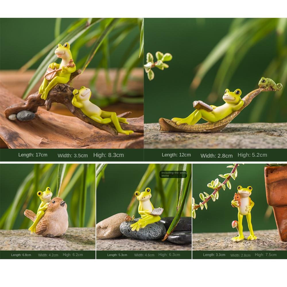Смоляные ornaments Лягушка Цветочный горшок Мини Домашний Микро-пейзаж Милое Животное Лягушка Ornament