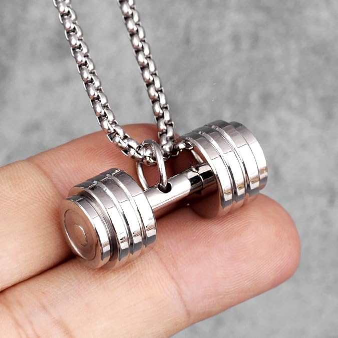 Легкое и удобное ожерелье-подвеска для спортзала для женщин. Крутая и привлекательная подвеска-гантель.