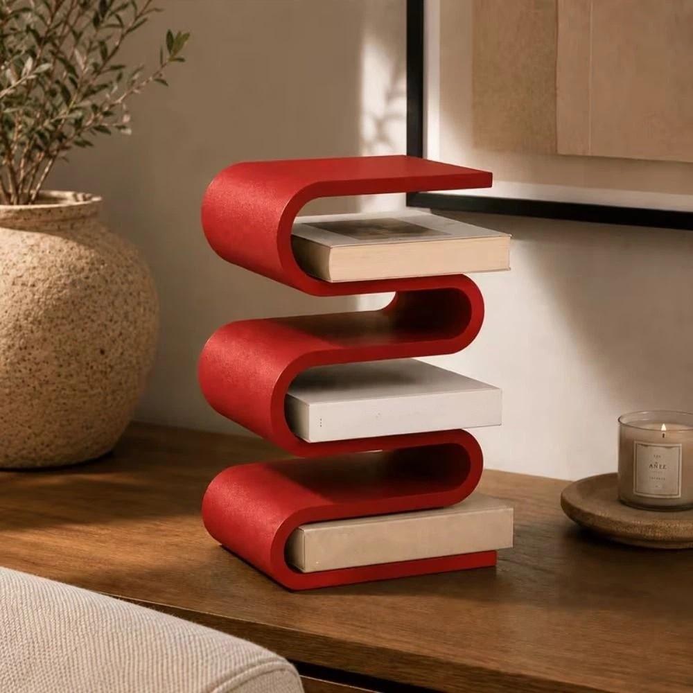 Creative Book Shelf 3D Printed Desk Storage Rack Home Decor Desktop Book Organizer Bedside Table