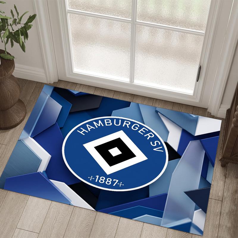 Hamburger SV Football Design Crystal Velvet Carpet Cozy Non?Slip Printed Rug For Bedroom Living Room Entrance
