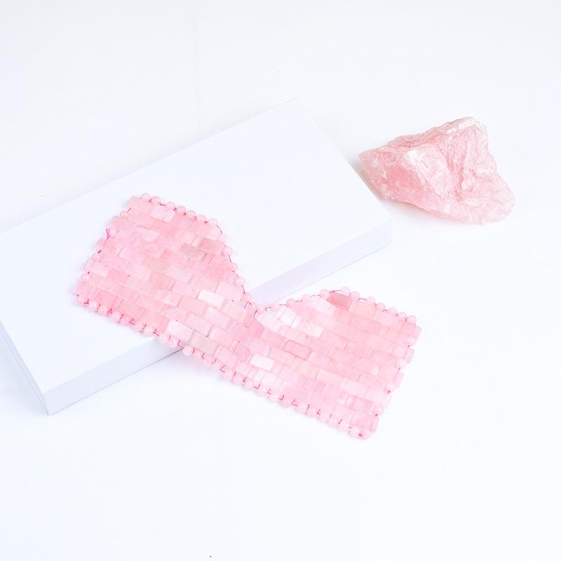 Rose Quartz Eye Mask Massager Natural Jade Eye Mask Stone Sleep Mask Face Massager Sleeping Eye Mask For Eye Relax Eye Care Tool