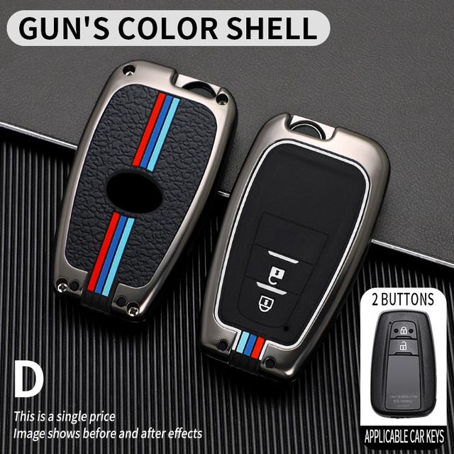 Car Key Case for Toyota Prius Camry Corolla C-HR CHR RAV4 Prado Izoa Levin Avalon 20 18 2019 2020 Zinc Shell Cover