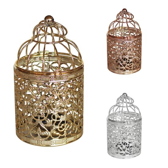 Европейский полый цветок, подвесной железный подсвечник в виде птичьей клетки, подсвечник, подсвечник