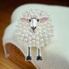 Zinc Alloy Pearl Brooch Full Drill Design Fashion Brooch Sheep Brooch  For Bags Hats T-shirts Jeans