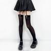 1/2 пары Готический Крест Украшение Плотные для Женщин Чулки Однотонные Тонкие До Бедра Лолита Выше Колена Чулки