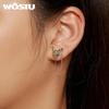 WOSTU Уникальные серьги-гвоздики из стерлингового серебра 925 пробы с кроликом, открытое кольцо для женщин, длинные звенья, зажимы для ушей, забавные вечерние ювелирные изделия на день рождения