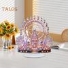 Ferris Wheel Ornament 2D Flat Acrylic Decoration with Base Desktop Castle Ferris Wheel Ornament for Home Office Desk Bedroom