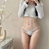Japanese Lace Embroidered Low-Waist Sexy Thong with Pure Cotton Crotch for Women