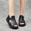 Genuine Leather Roman Sandals Women 2024 Summer New Soft Sole Outwear Women's Wedge Shoes Casual Designer Shoes Ladies