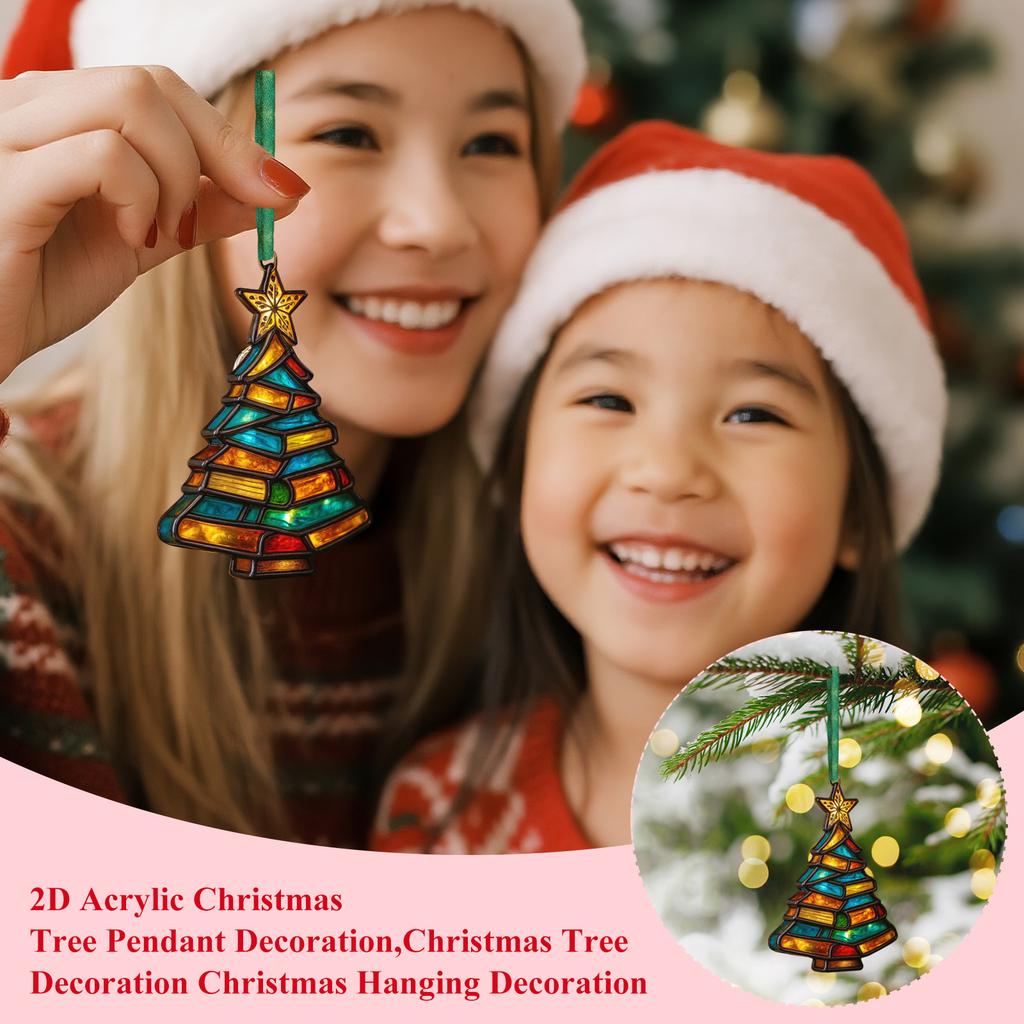 2D Acrylic Christmas Tree Pendant Decoration, Christmas Tree Decoration, Christmas Hanging Decoration, Home Decoration