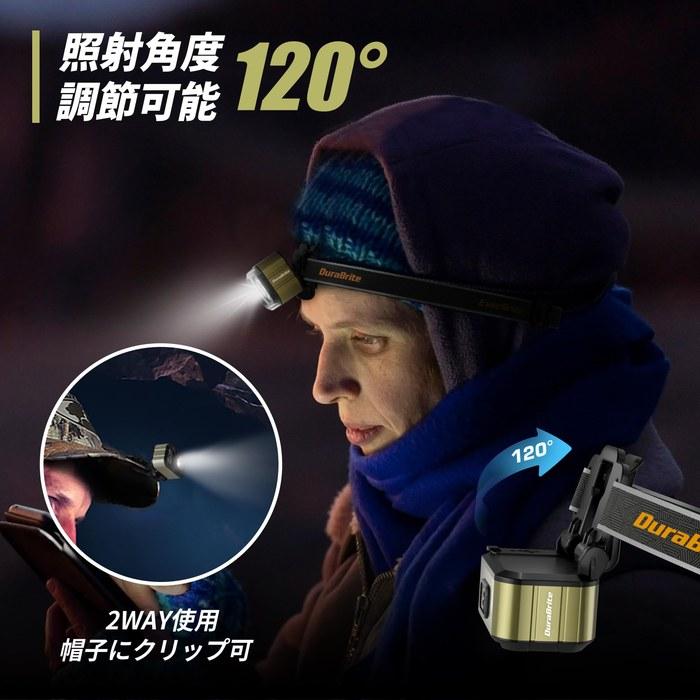 Светодиодный фонарь DuraBrite для головы, перезаряжаемый через USB, 400 люмен, легкий, 7 режимов, водонепроницаемый IP67, красно-бело-зеленый свет, регулируемый угол, для