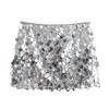 Women's Sequin Skirt Mini Skirt Glitter High Waist Sparkly Bodycon Stretchy Short Party Night