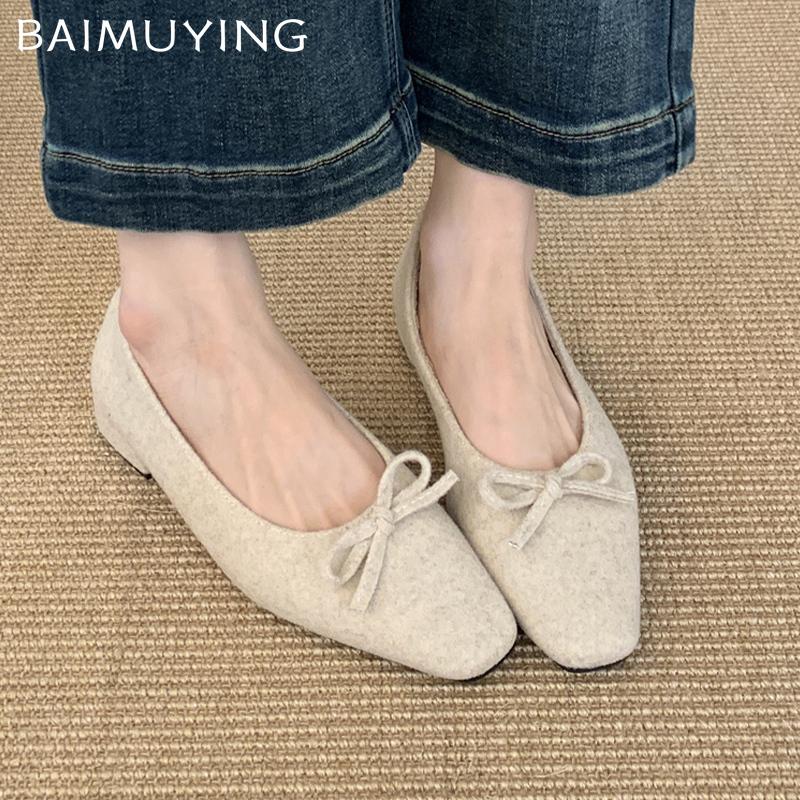 Женские туфли-лоферы с бантом и плоским носком, элегантные туфли на плоской подошве с квадратным носком, тренд 2025 года, дизайнерское зимнее платье Chausssures Femme