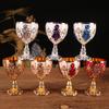 Enameled Wine Glass White Wine Glass Mini Wine Goblet Zinc Alloy Retro Embossed Wine Glass Chalice Cup Wine Cabinet Jewelry