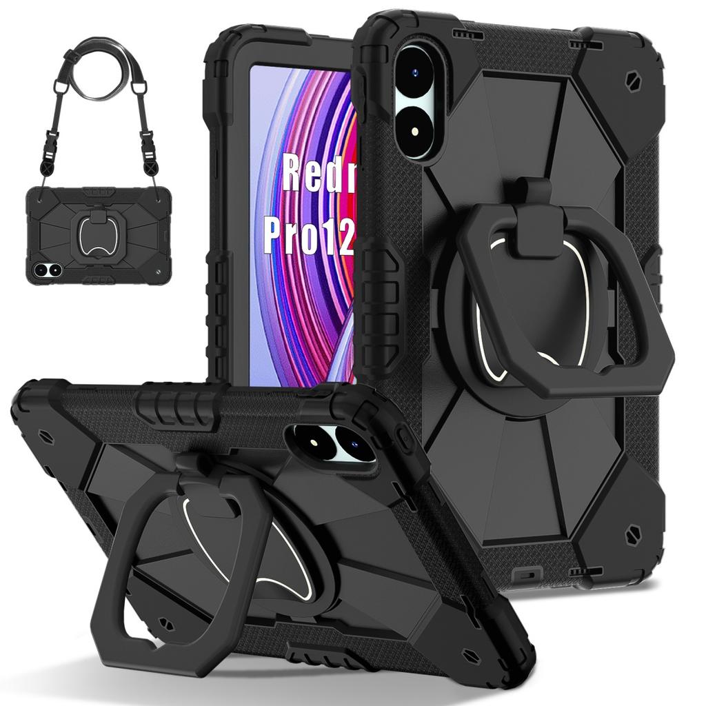 For Xiaomi Poco Pad.360° Rotating Grip Heavy Duty Protection Stand TPU+PC 3in1 Anti-knock Shockproof Tablets PC Case