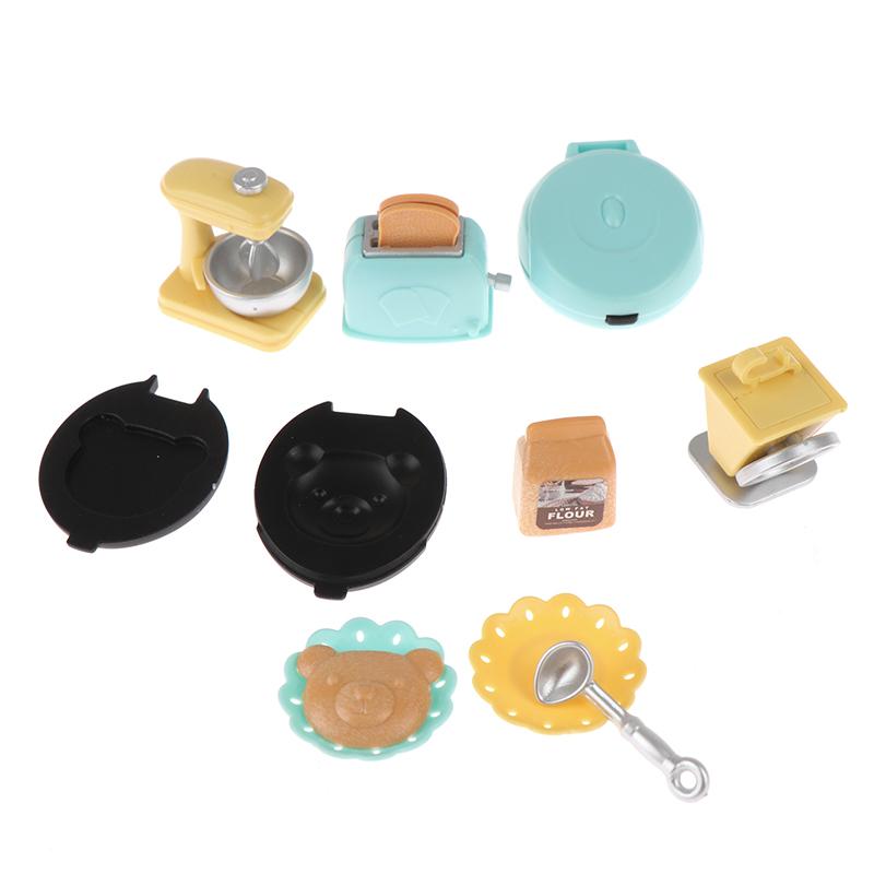 1:12 кукольных мини-машин для хлеба, тостер, венчик, весы, тарелка, кухонный набор для еды