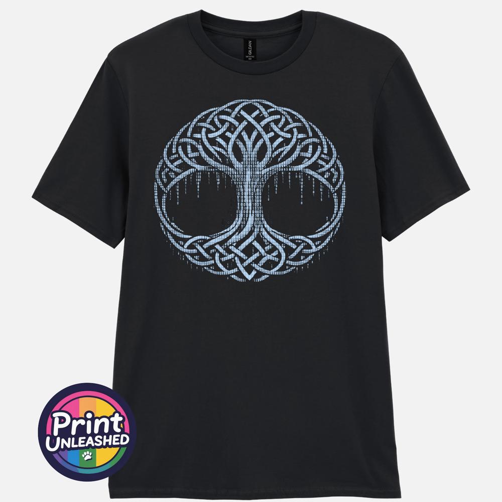 Celtic Tree of Life TShirt Binary Code Graphic Norse Mythology Tee Unisex S2XL
