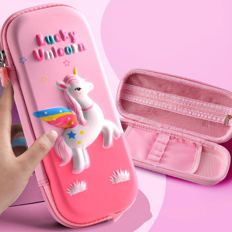 Cute Pencil Case, 3D Cartoon Printed Pencil Case Pen Bag, Zip Up Pen Holder for Girls and Boys
