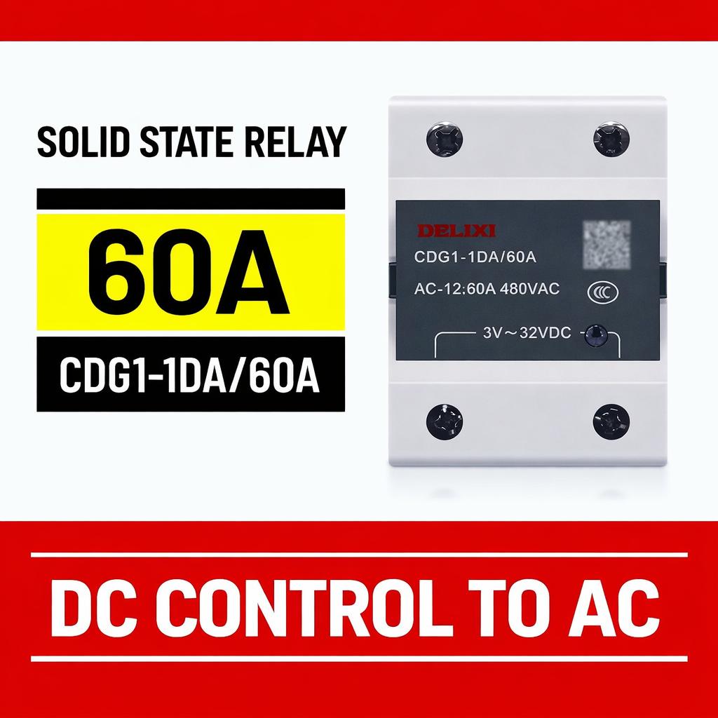 Delixi solid state relay SSR single-phase DC control AC 10A25A40A60A80A CDG11DA120A Relays 5