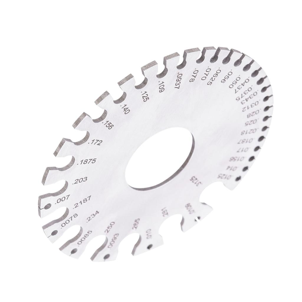 Stainless Steel 2 Sides Round Wire Thickness Measurer Tester Ruler Gauge Diameter Tool