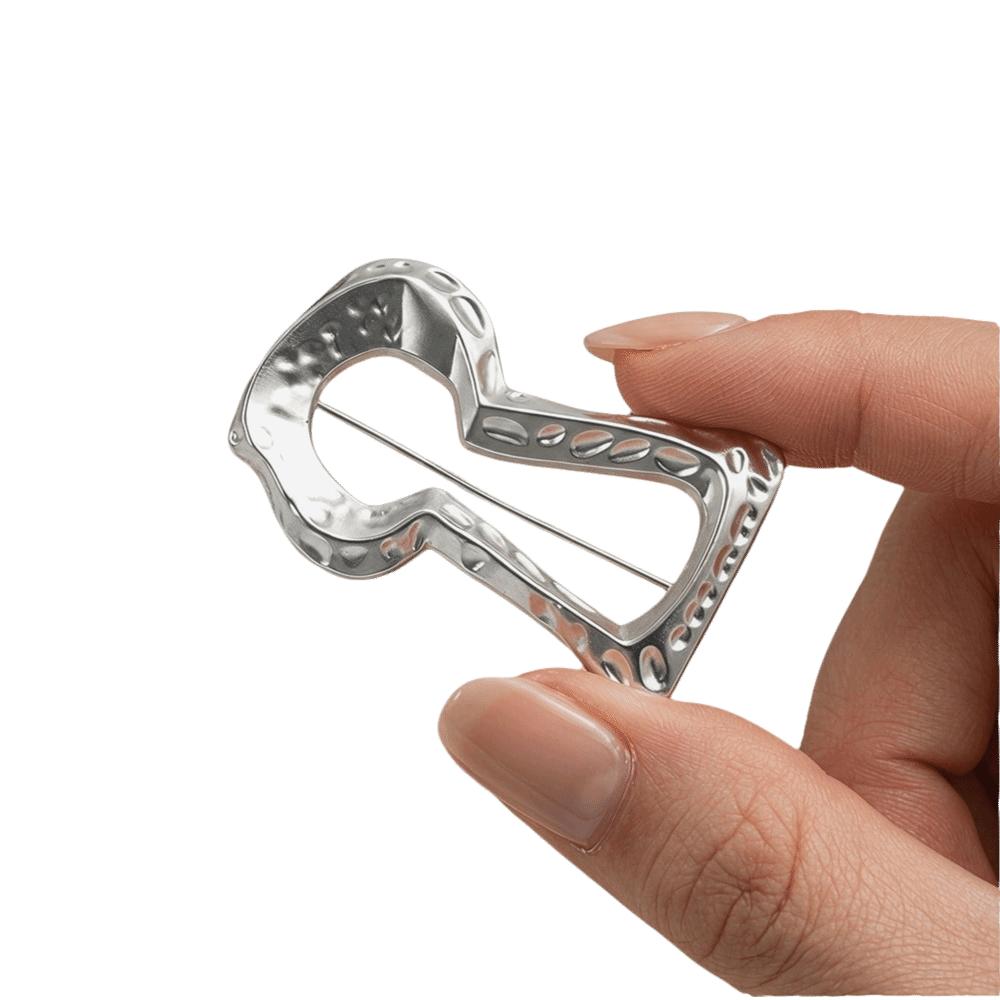 Corsage Ornament Keyhole Brooch French Style Metal Glossy Brooch Exquisite Coat  Pin  Party