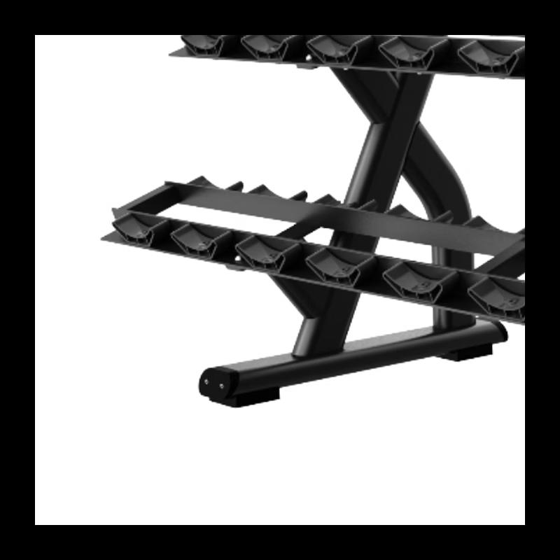 CAGO Double-Layer Dumbbell Rack (10-Pair Capacity)