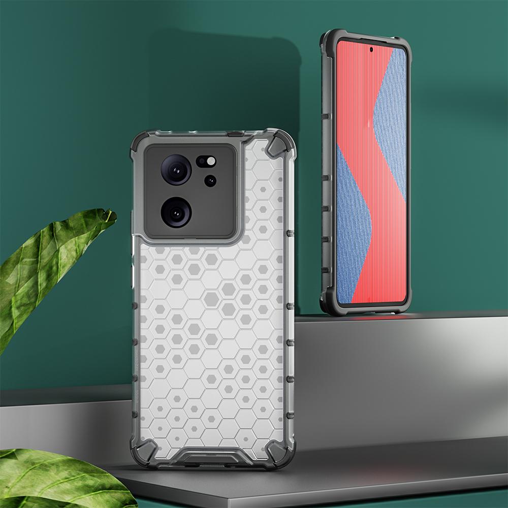 KEYSION Противоударный защитный чехол для Xiaomi 13T Pro 5G, мягкий силикон + ПК, прозрачная сотовая задняя крышка для телефона Redmi K60 Ultra