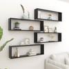 VidaXL Wall Cube Shelves 4 Pcs Black 100x15x30 Cm Chipboard