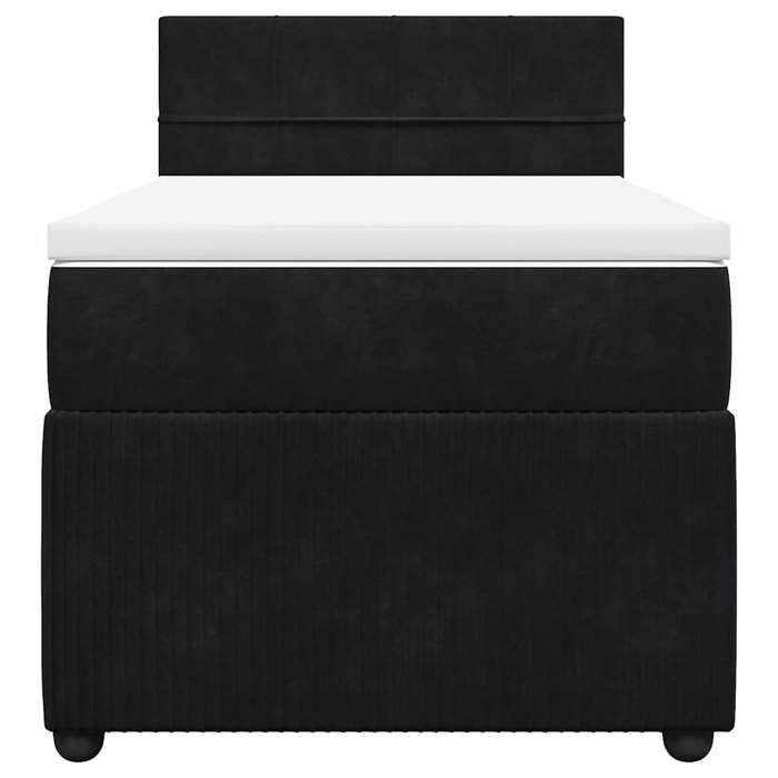 Maison Exclusive - Sommier à lattes de lit avec matelas Noir 100x200 cm Velours