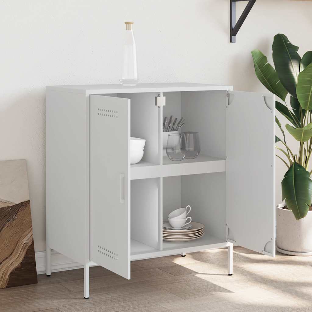 Sideboard White 68 x 39 x 79 cm Steel