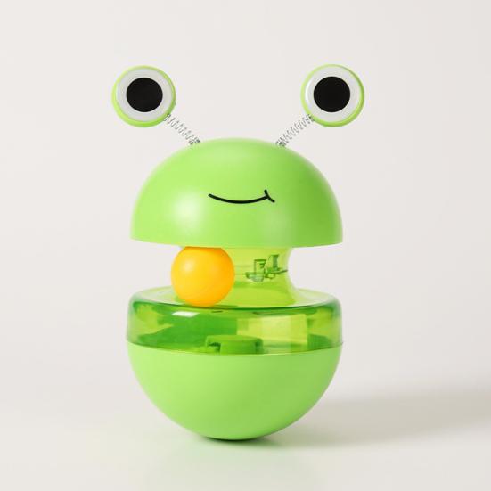 Игрушка-мяч для кошек, медленная кормушка, шарик для лакомства, игрушка-головоломка для кошек, диспенсер, интерактивная игрушка в форме лягушки