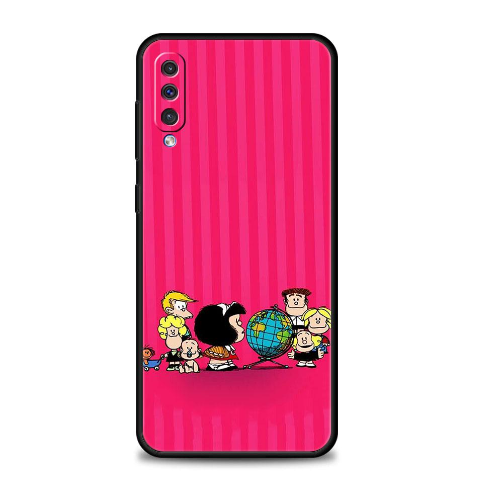 Для Samsung A20e A40 A50 A70 A10s A10 A20s Note 20 Ultra 10 A30 A91 A01 A03 A42 5G M51 A02 Черный Mafalda Girl Phone Funda