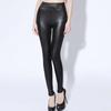 High Waist Imitation Leather Fat MM Stretch Large Size Feet Pants Spring Nine Points Leggings Wear Plus Size