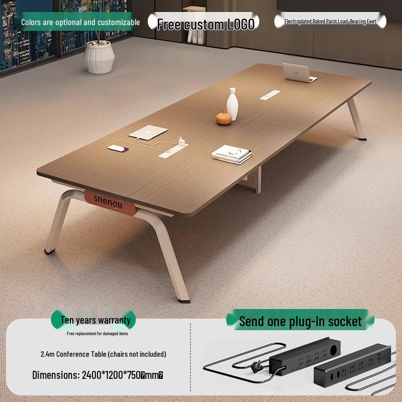 Modern Simple Long Conference Table & Chair Set for Office/Employee Training