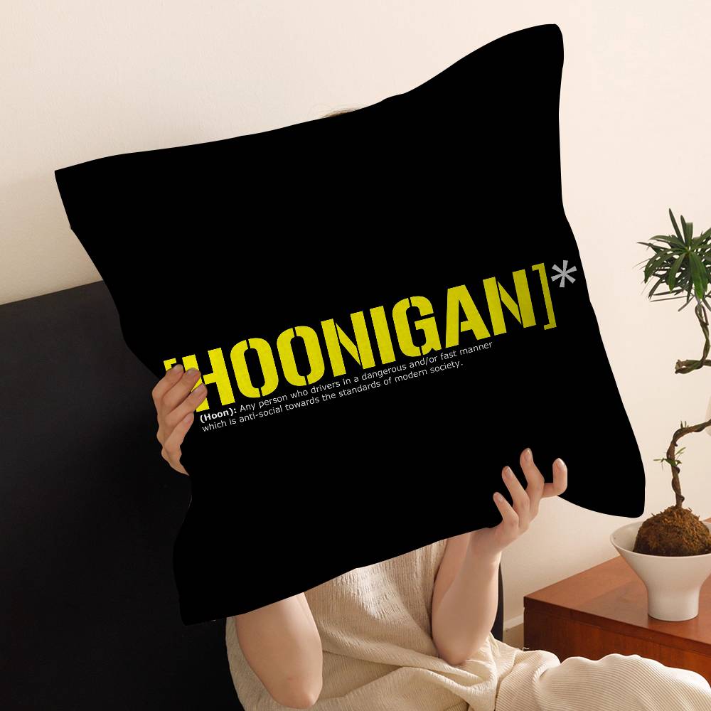 Hoonigan Driven By Passion Логотип гоночной команды Персонализированная подушка Чехол-пыльник Спальня Детская Вечеринка Декор Наволочка Подарок на день рождения