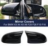 Высококачественная накладка на крышку зеркала заднего вида левая правая Углеродное волокно Глянцевый черный Для BMW F25 X3 F26 X4 F15 X5 F16 X6 2014-2018