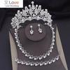 Роскошные жемчужные свадебные комплекты украшений для женщин, диадемы, браслеты, ожерелья, свадебная корона, комплект украшений для невесты, аксессуары