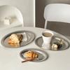 1PC Desserts Plate Creative Stainless Steel Oval Plate Kitchen Supplies 20/27/29cm