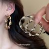 Серебряная игла преувеличенные металлические спиральные круглые серьги-кольца гвоздики - высококачественные женские серьги