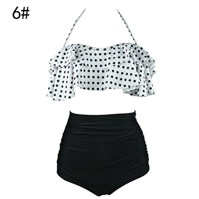 Women Floral High Waisted Bikini Set Stylish Swimwear Padded Plus Size Bathing Suit
