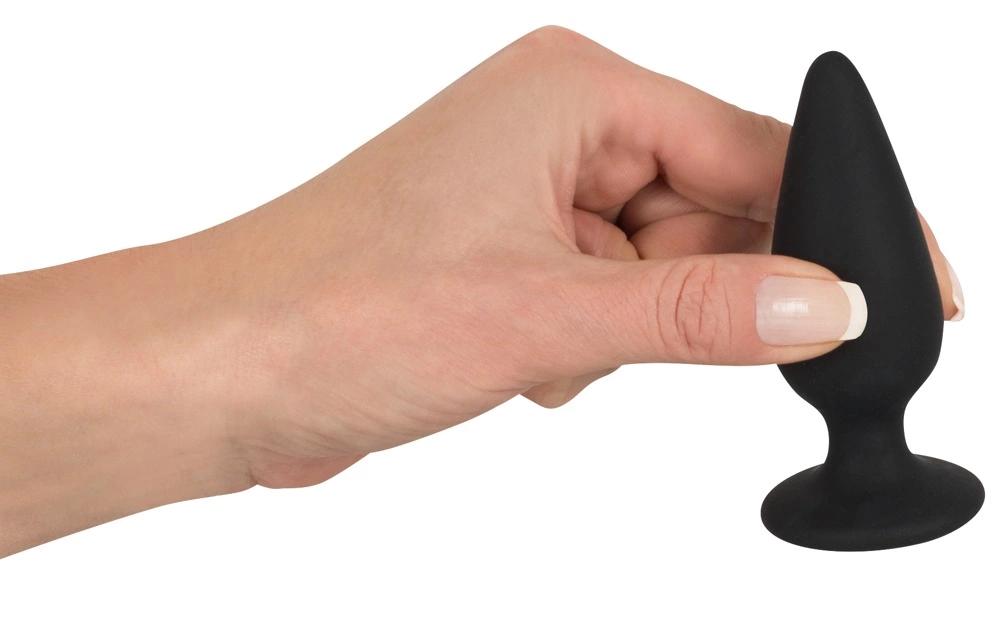Heavy Medium Tapered Anal Plug (8.9cm) - Black Velvets