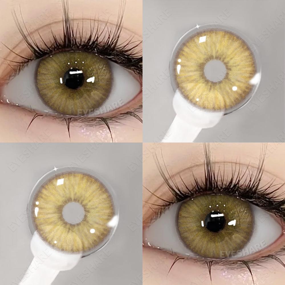 Eyeshare 1 пара контактных линз естественного цвета, милые большие глаза, коричневые, серые, годовые, легко носить